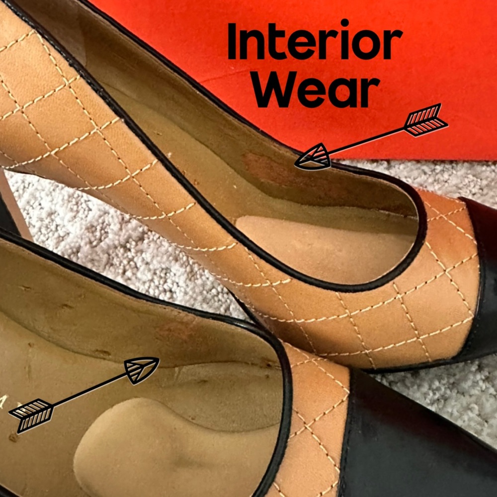 Ivanka Trump Black and Tan Pointy-Toe Heels - Picture 16 of 16